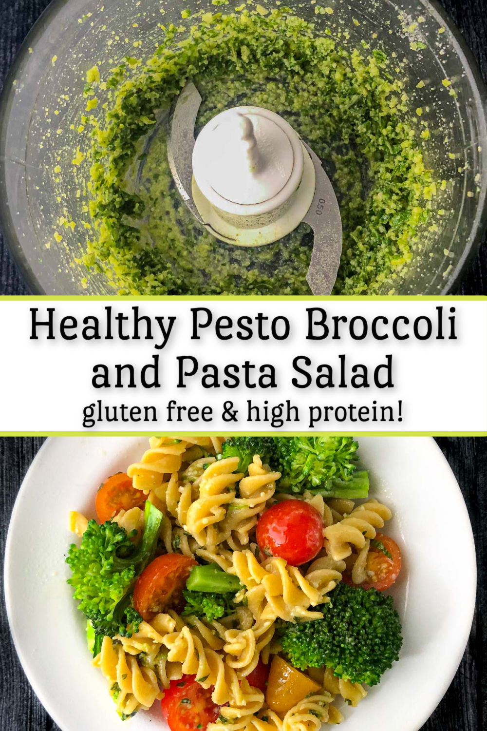 Pesto Broccoli Pasta Salad Recipe using gluten free, high protein pasta!