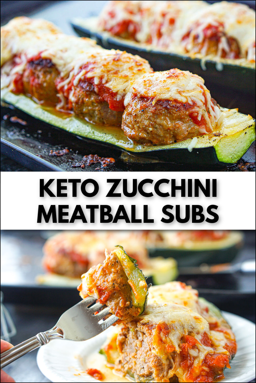 Keto Zucchini Boats Stuffed with Turkey Meatballs low carb & high protein