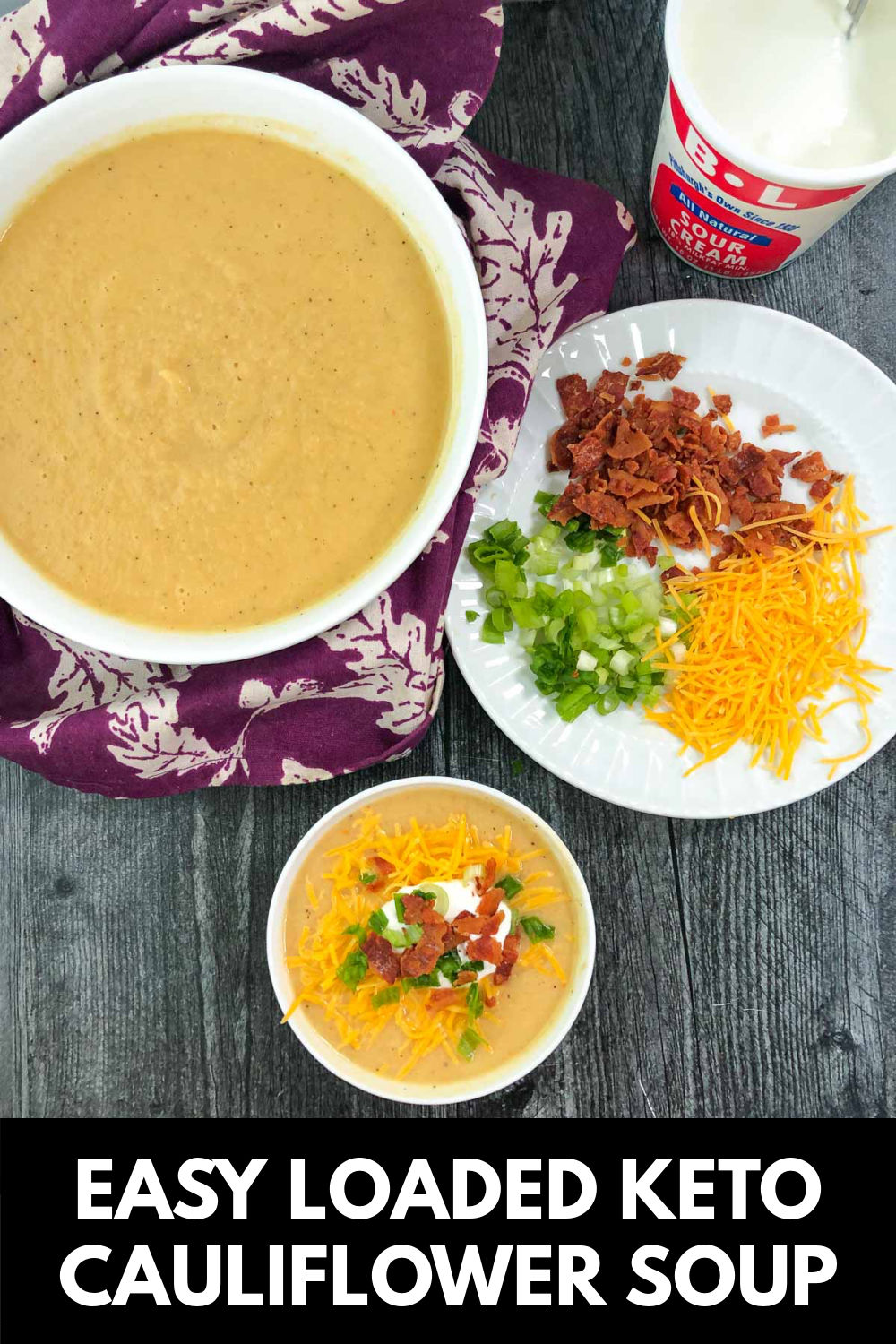 Loaded Keto Cauliflower Soup Recipe easy, healthy & hearty soup recipe!