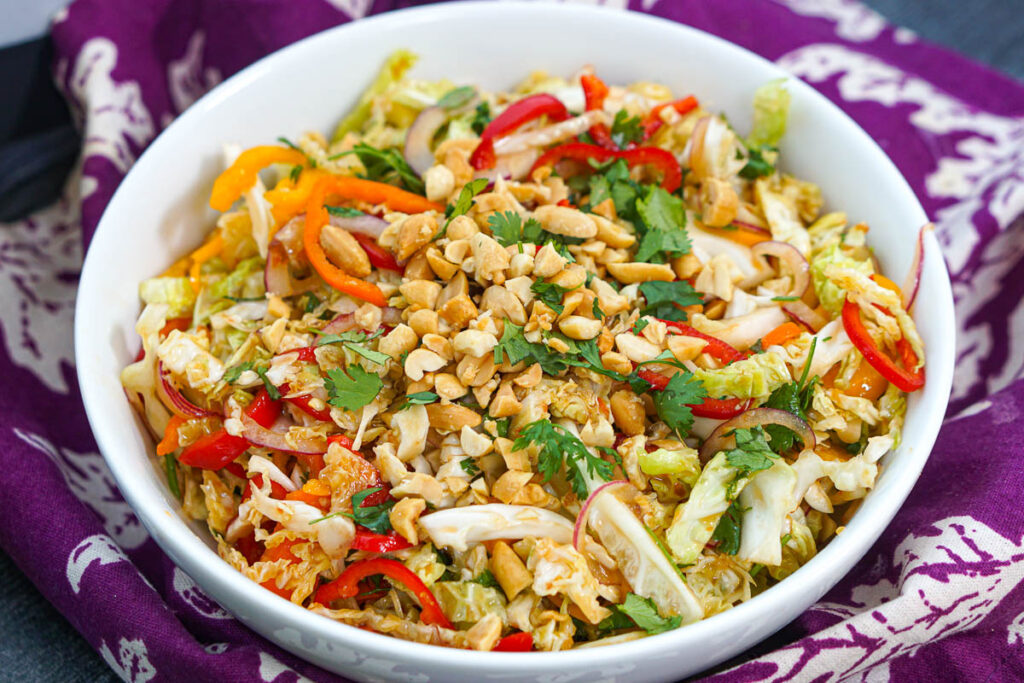 Keto Asian Salad Recipe with easy low carb Asian salad dressing!