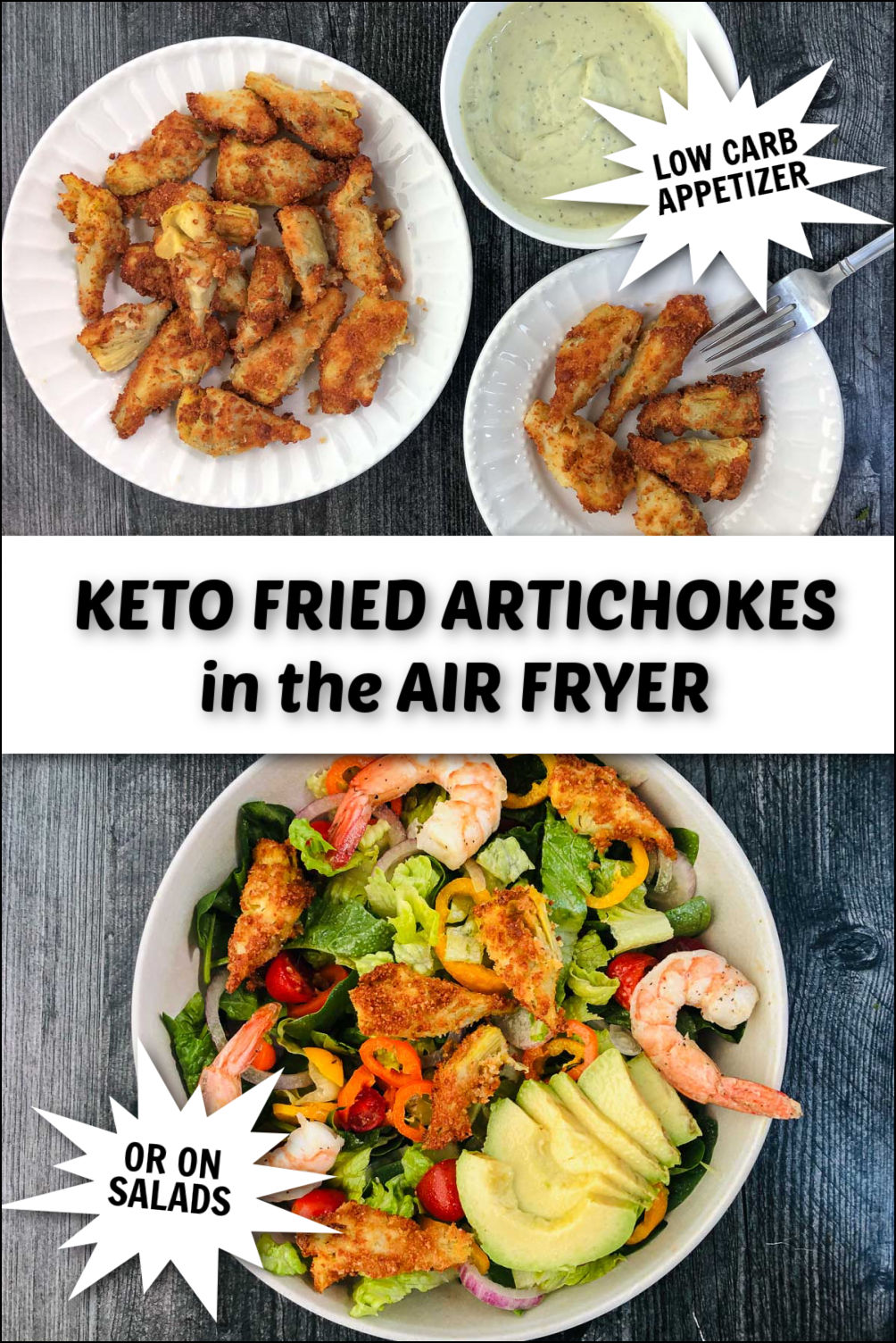 Keto Air Fryer Artichoke Hearts 4 ingredients keto appetizer or snack!