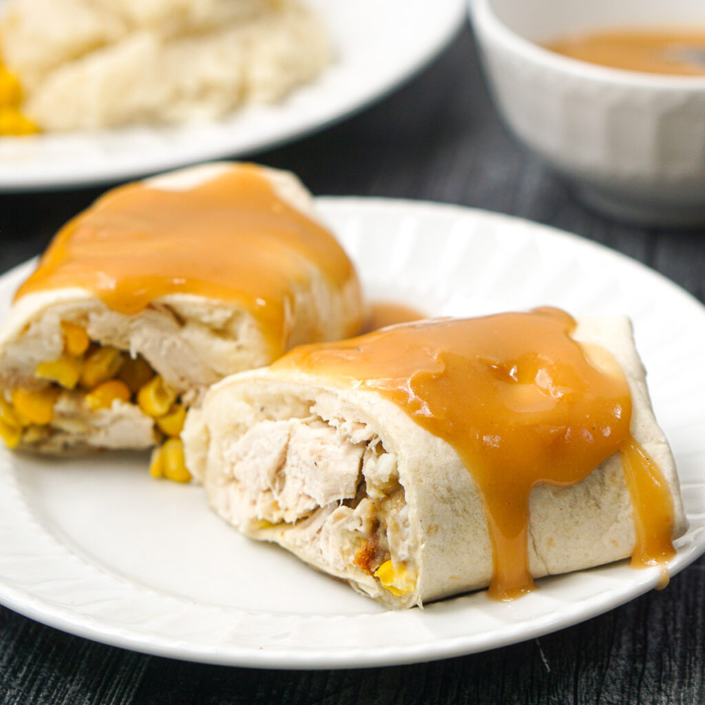 Thanksgiving Burrito Recipe using Leftovers My Life Cookbook low