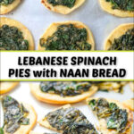 Lebanese spinach pies with text