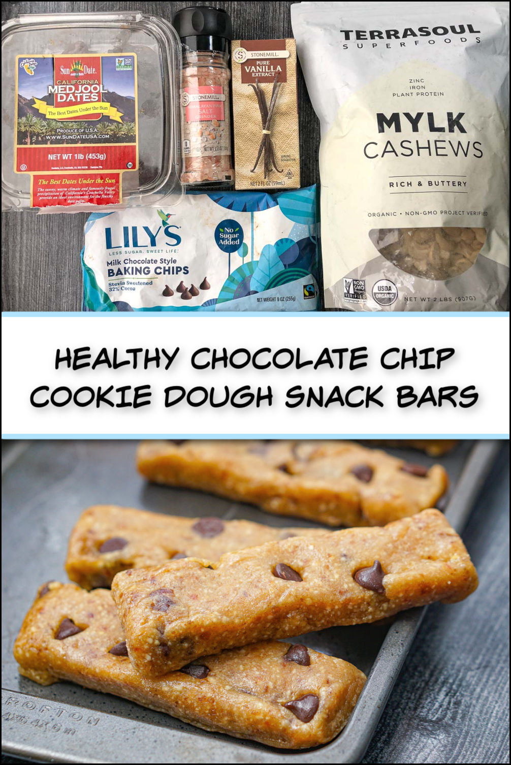 Chocolate Chip Cookie Dough Larabar Recipe no bake, gluten free snack