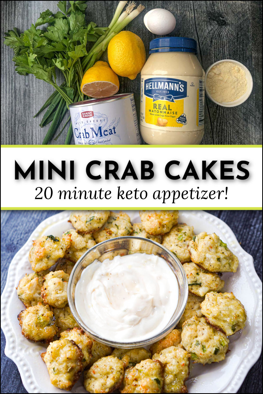 Easy Keto Mini Crab Cakes Recipe 20 minute gluten free appetizer!