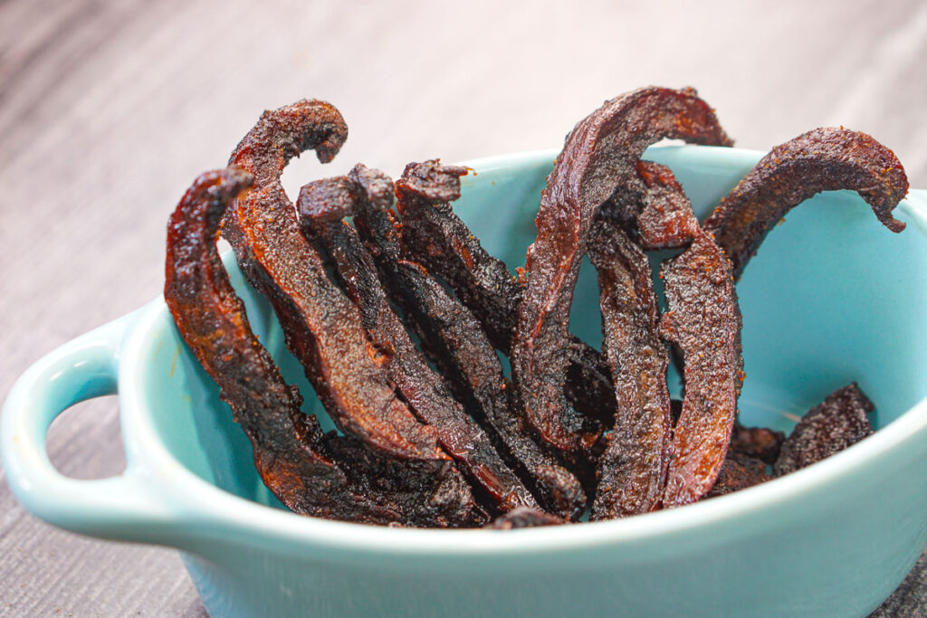 Homemade Mushroom Jerky Recipe in the Air Fryer easy keto snack!