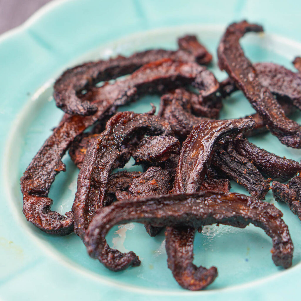 Keto Mushroom Jerky in the Air Fryer My Life Cookbook low carb