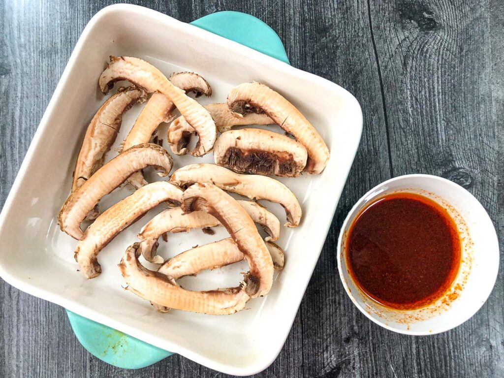 Homemade Mushroom Jerky Recipe in the Air Fryer easy keto snack!