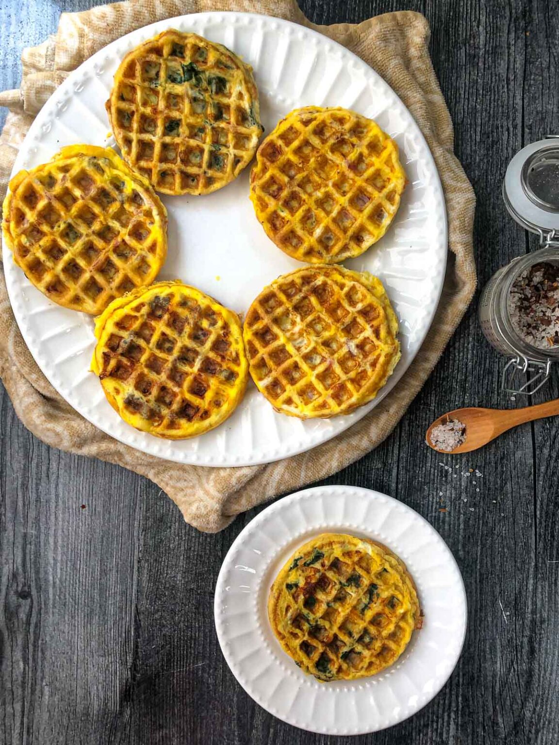 Easy Keto Omelet Waffles Recipe low calorie, gluten free breakfast!