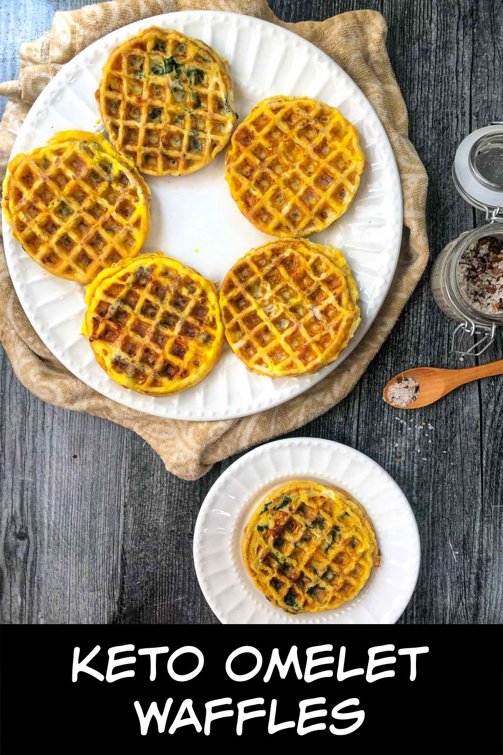 Easy Keto Omelet Waffles Recipe low calorie, gluten free breakfast!