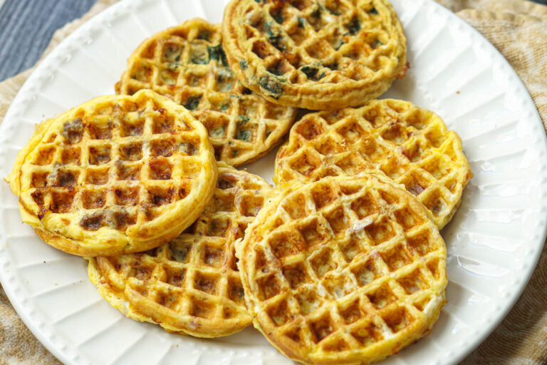 Easy Keto Omelet Waffles Recipe low calorie, gluten free breakfast!