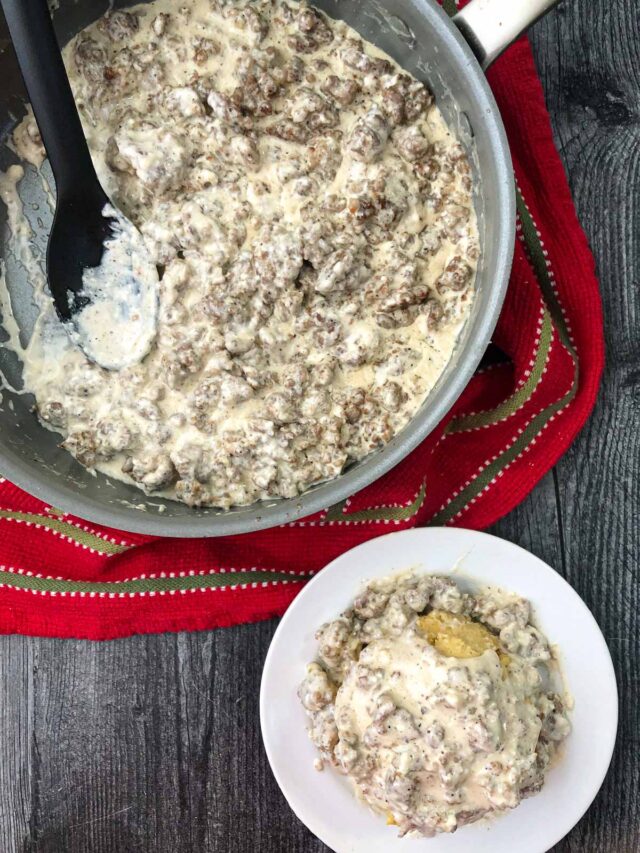 Keto Sausage Gravy Recipe just 3 ingredients, low carb & gluten free!