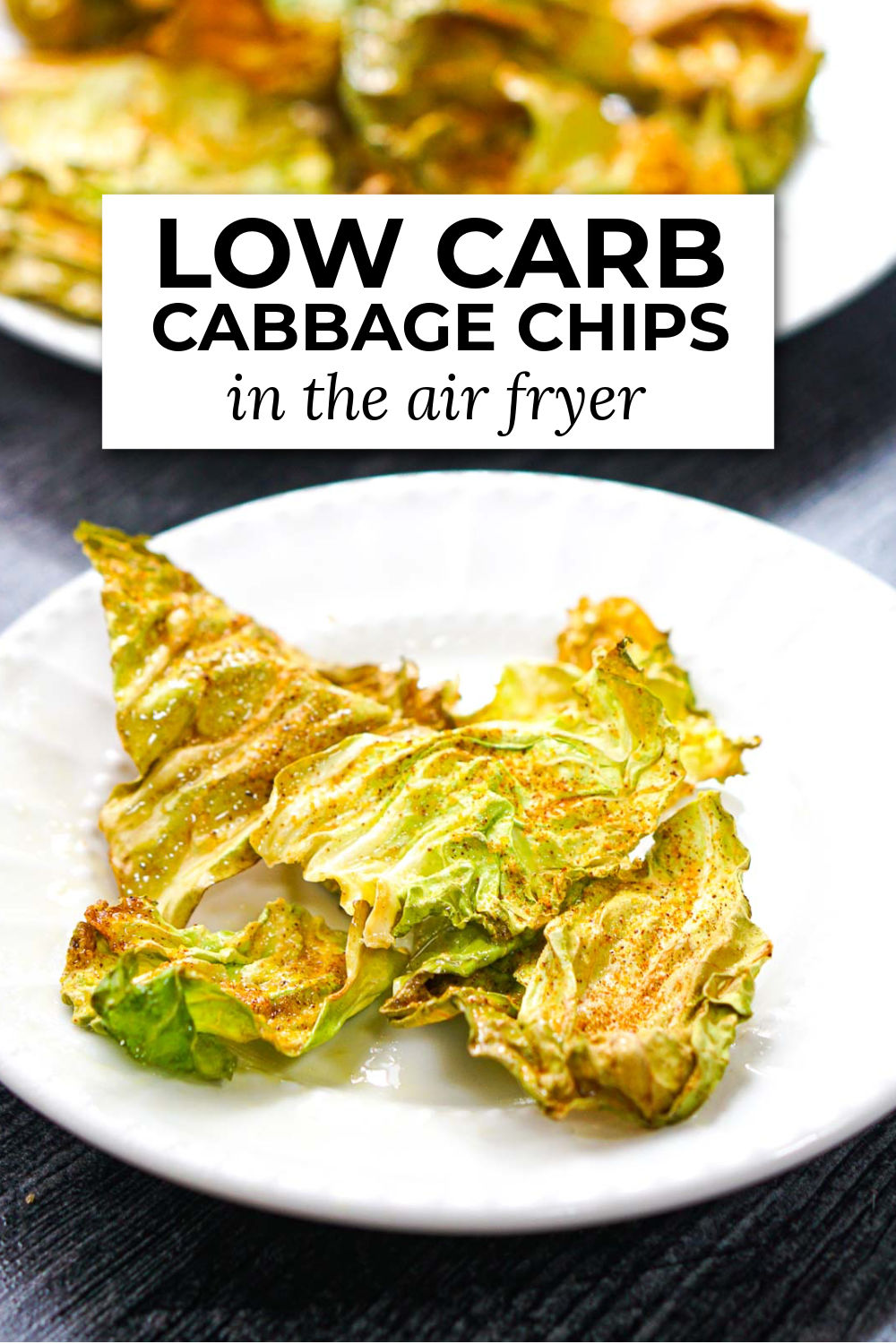 Air Fryer Cabbage Chips Recipe easy, low carb, low calorie snack!