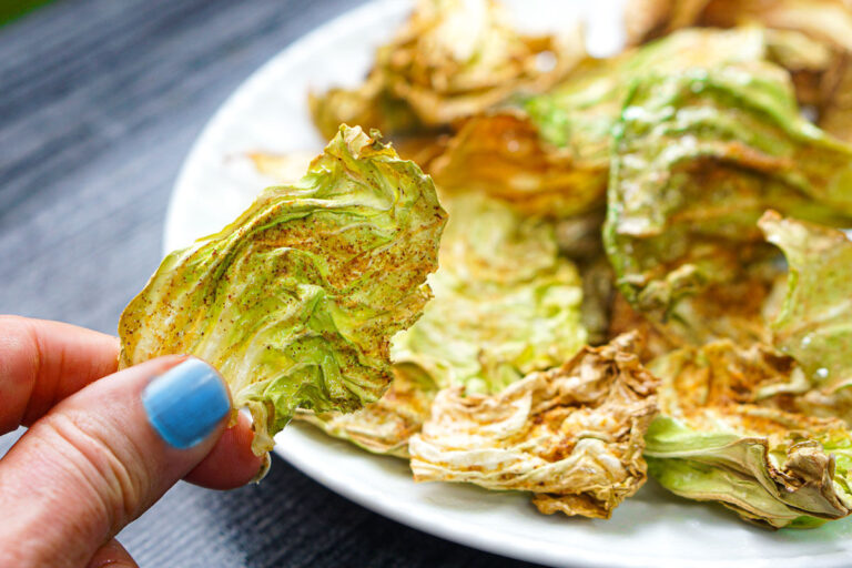 Air Fryer Cabbage Chips Recipe easy, low carb, low calorie snack!