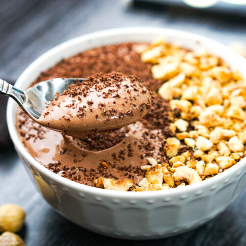 spoonful of chocolate whipped cottage cheese