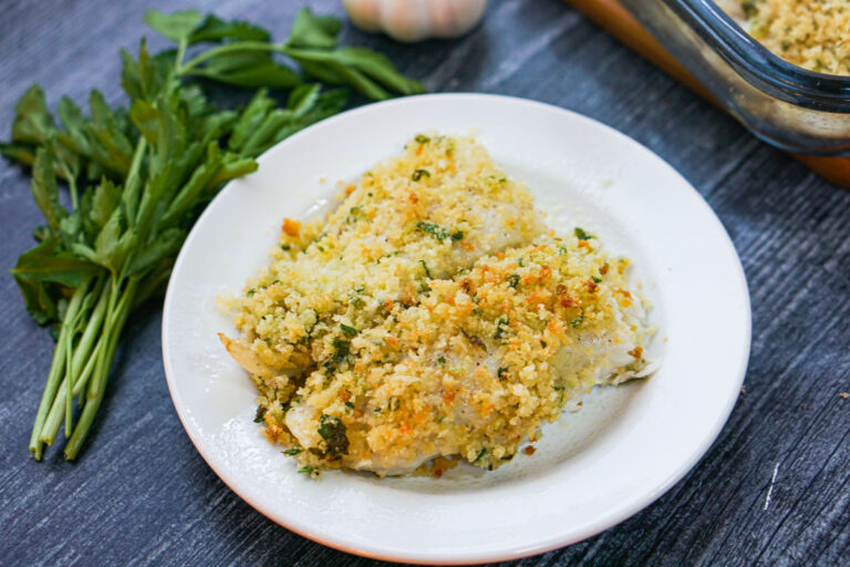 Easy Parmesan Panko Crusted Tilapia Bake seafood dinner in 30 minutes