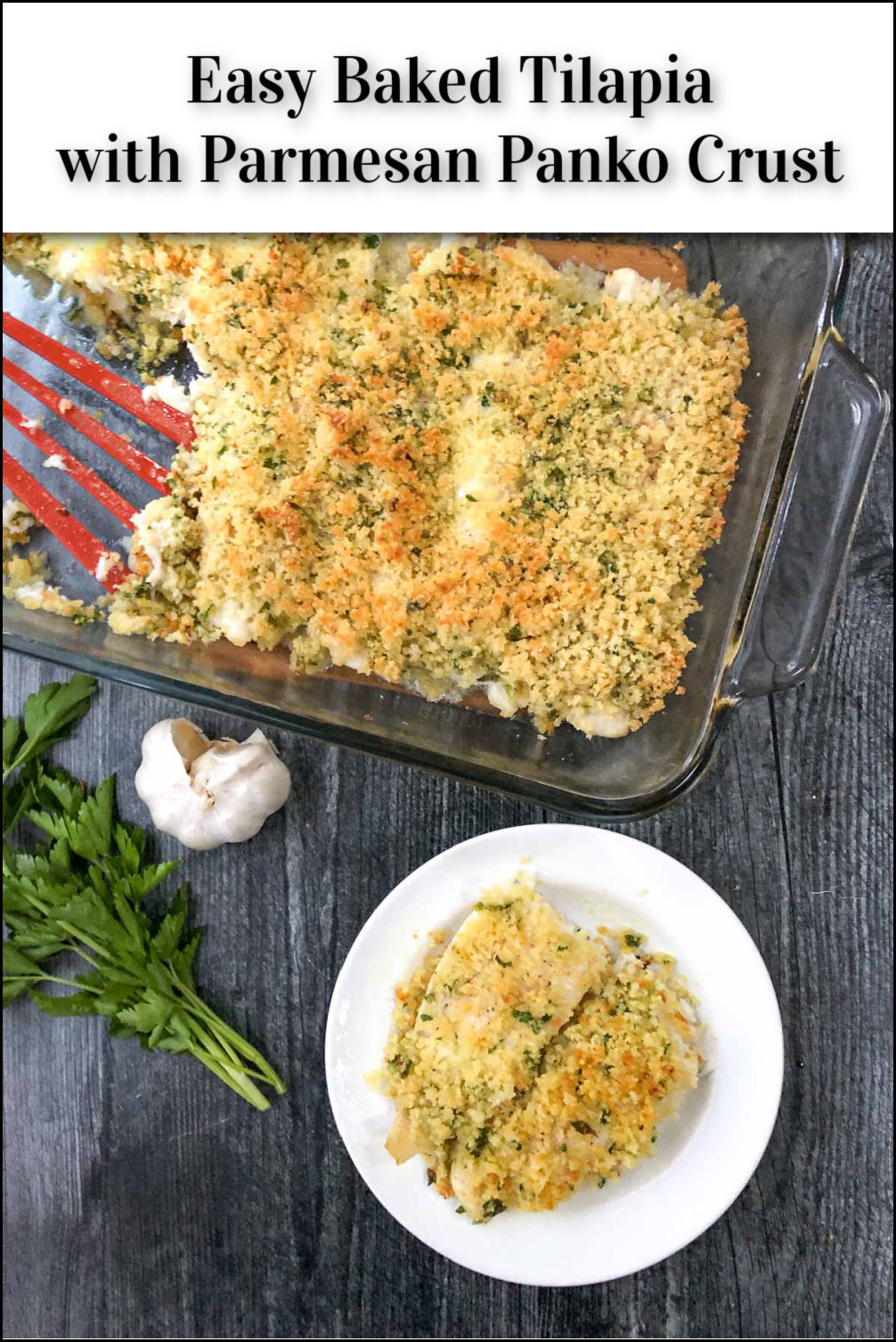 Easy Parmesan Panko Crusted Tilapia Bake seafood dinner in 30 minutes