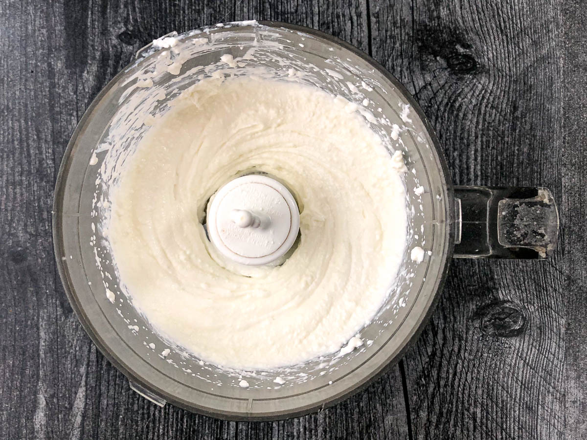 food processor with whipped plain cottage cheese