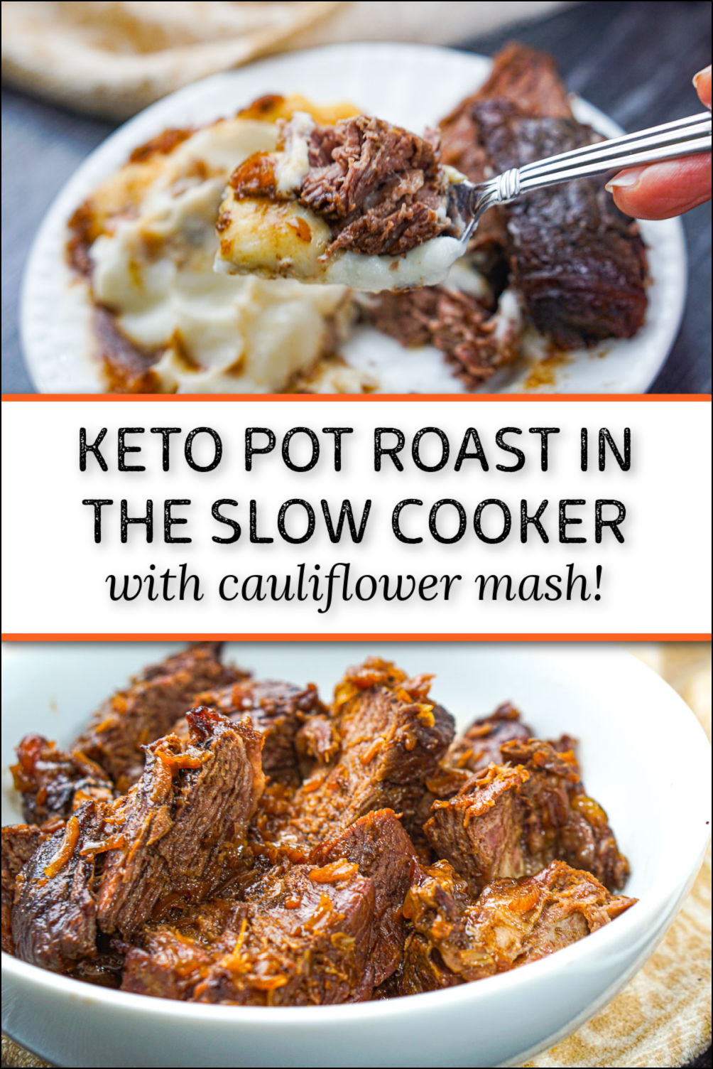 Slow Cooker Keto Pot Roast Dinner easy recipe using onion soup mix!