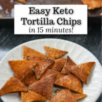 baking try with finished homemade tortilla chips with text