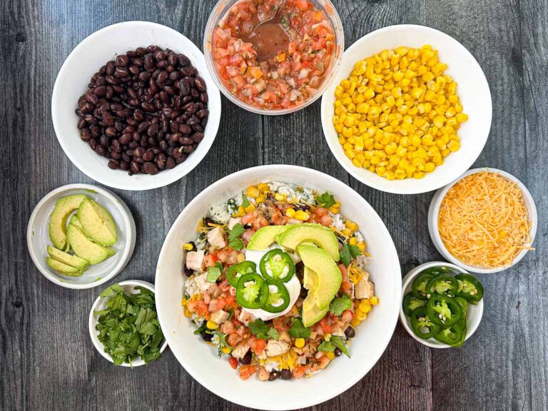 Easy Mexican Rice Bowl Recipe using leftovers for a healthy meal