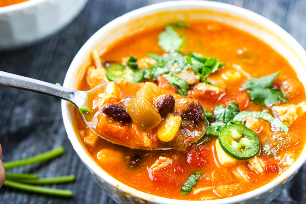 Easy Chicken Tortilla Soup Recipe in the Slow Cooker