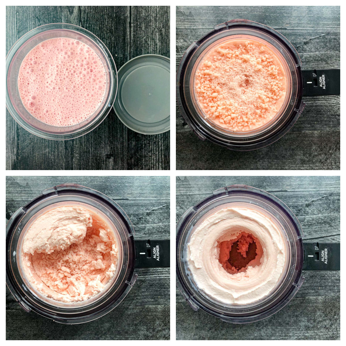 strawberry ice cream from ninja creami collage