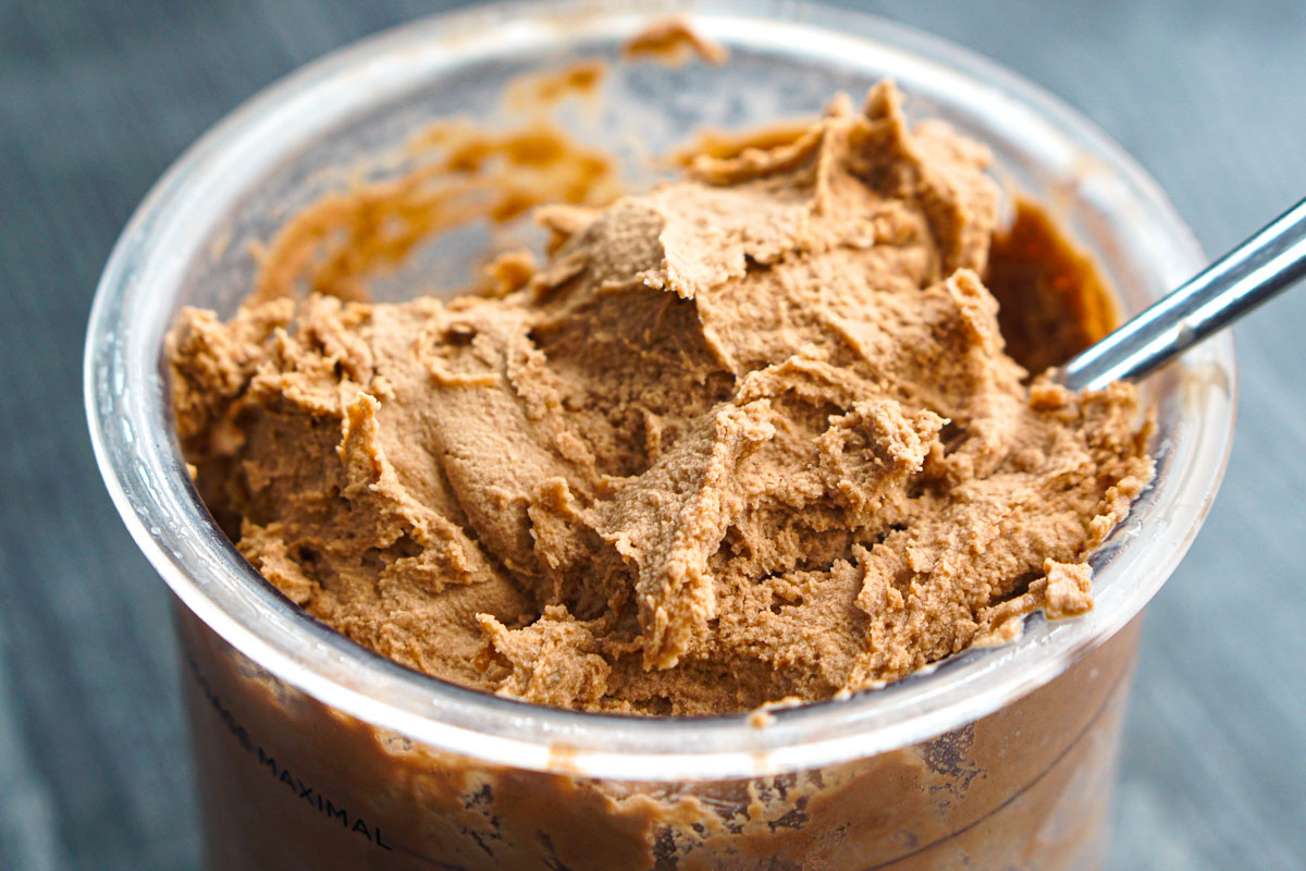 closeup of a keto chocolate ice cream 