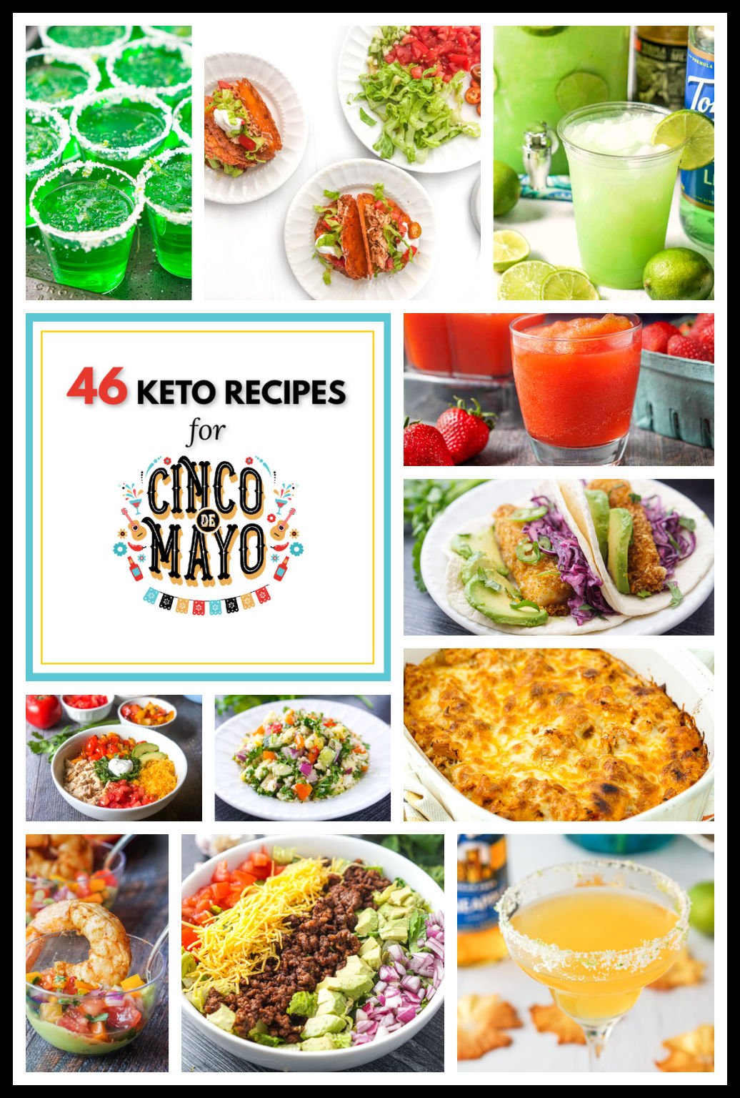 collage of mexican keto recipes and text