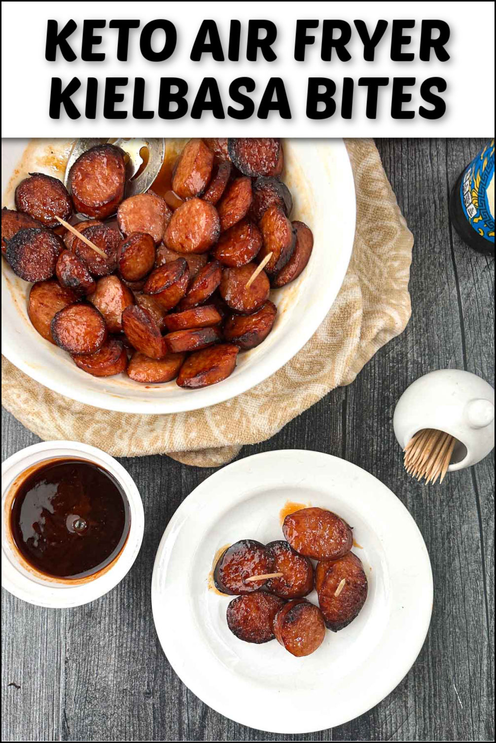 Keto Air Fryer Kielbasa Bites Recipe easy keto appetizer or snack!