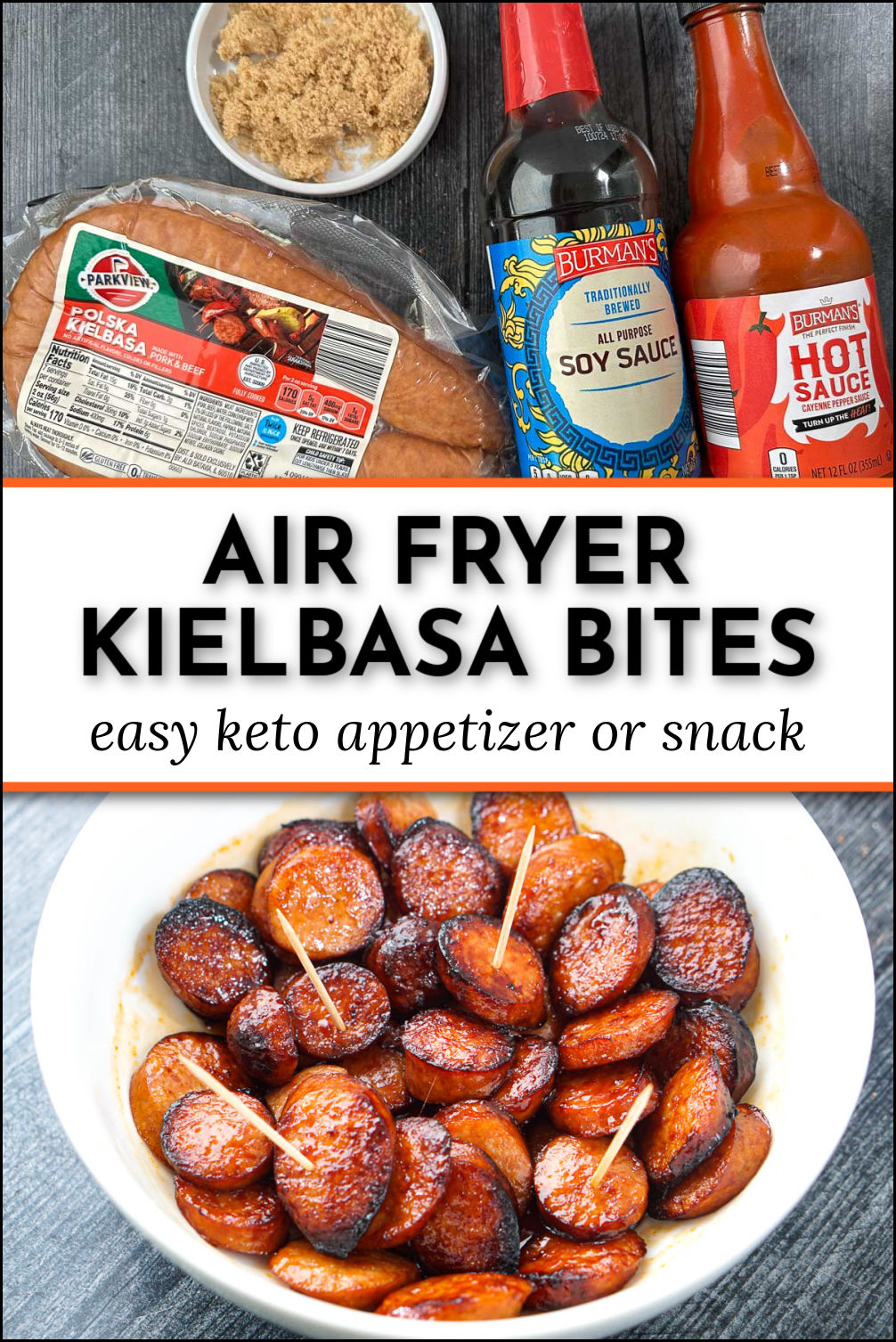 Keto Air Fryer Kielbasa Bites Recipe easy keto appetizer or snack!