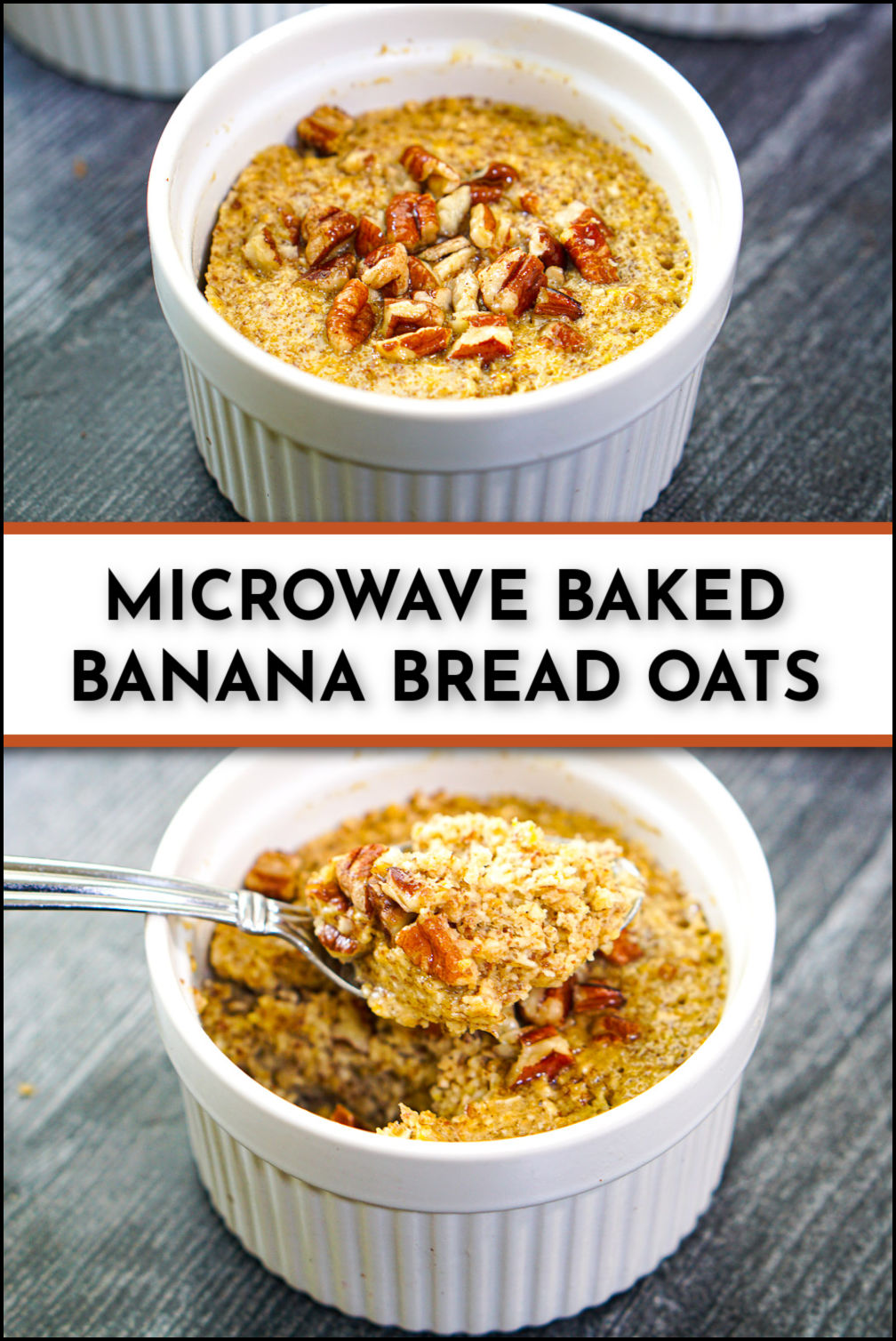 Banana Bread Baked Oats healthy microwave oatmeal breakfast!