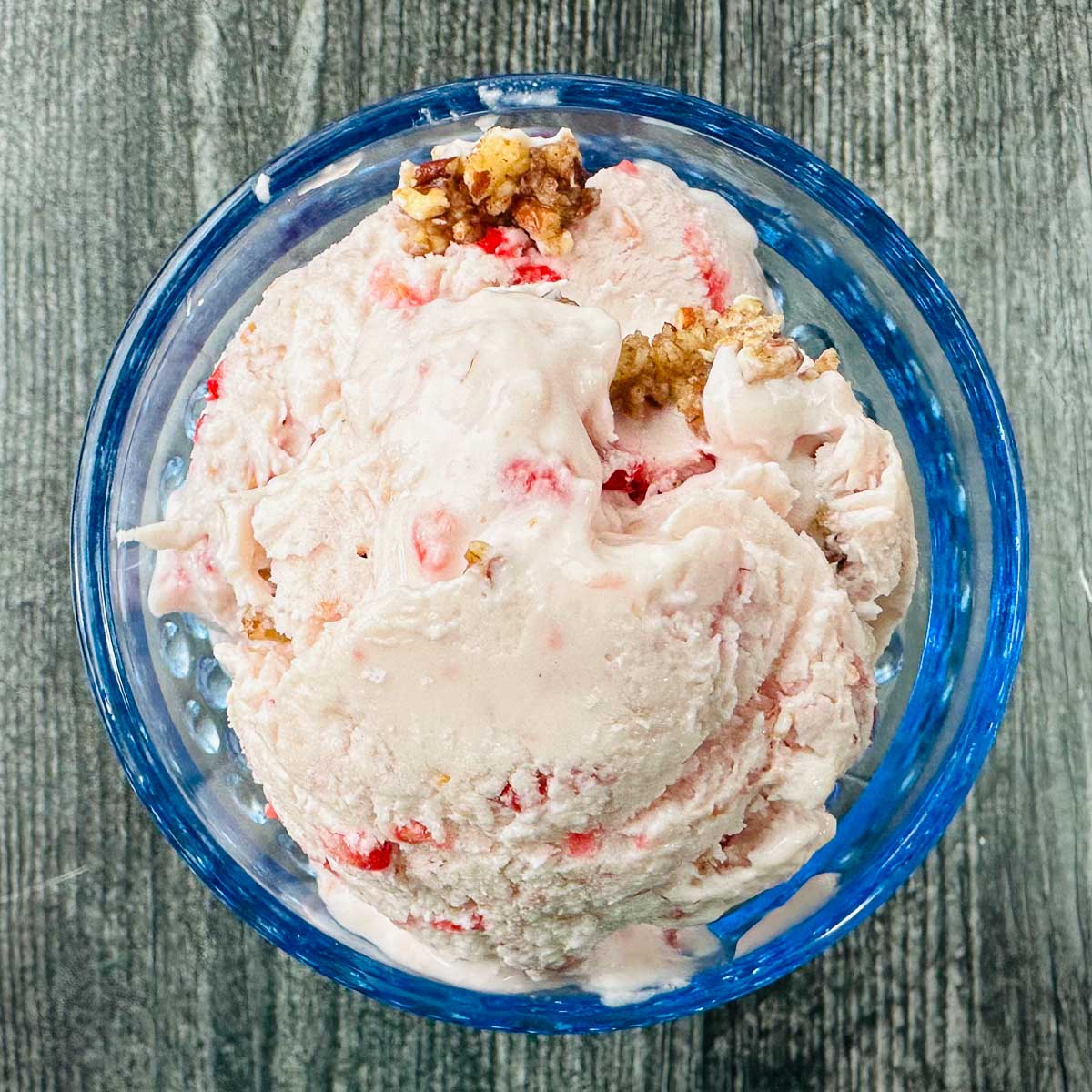 raspberry cottage cheese ice cream with pecans