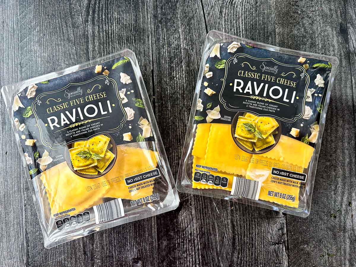2 packages of raviolis
