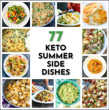 collage of keto summer side dishes and text