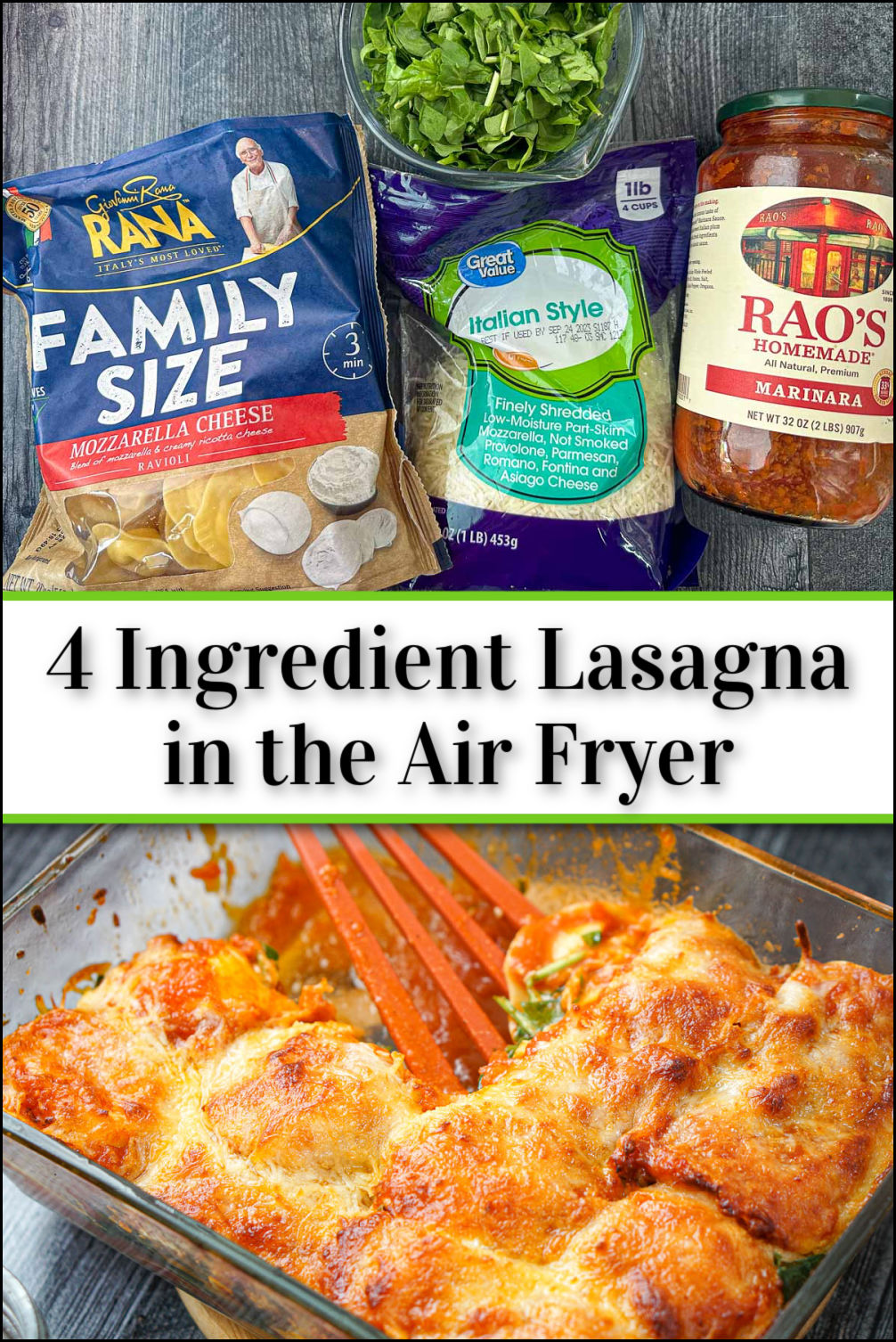 Air Fryer Lasagna with Raviolis Recipe just 4 ingredients & 25 min
