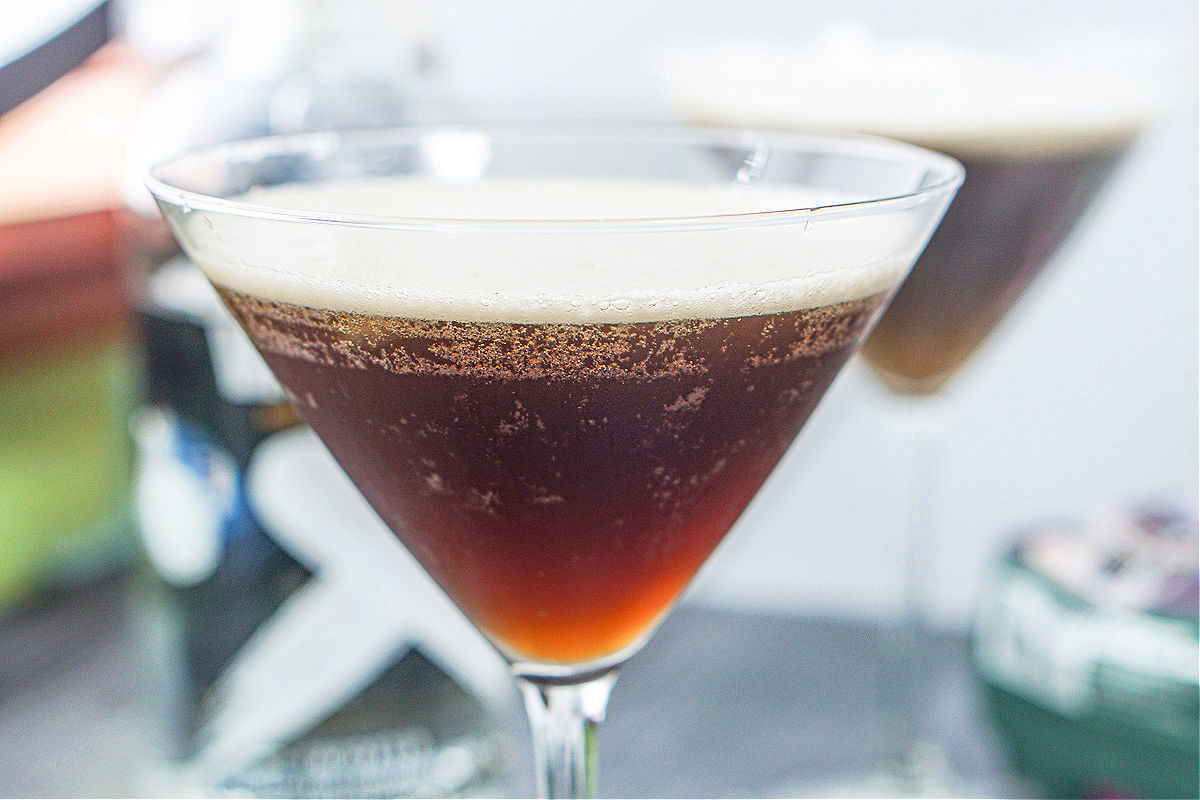 closeup of low carb espresso martini drink