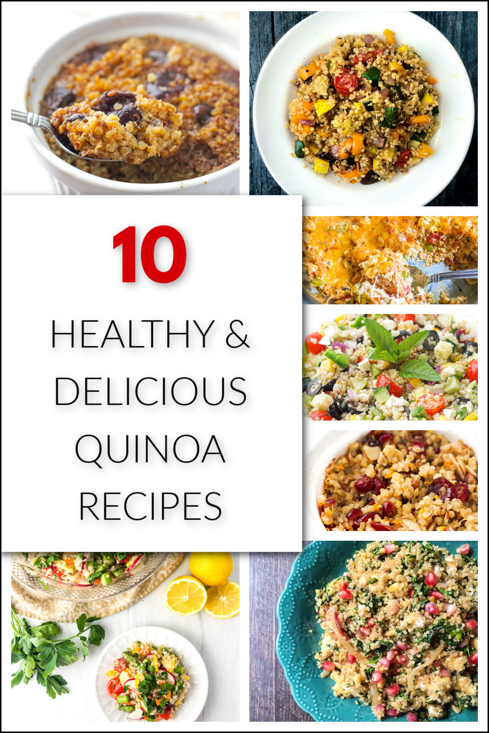 collage of quinoa recipes with text