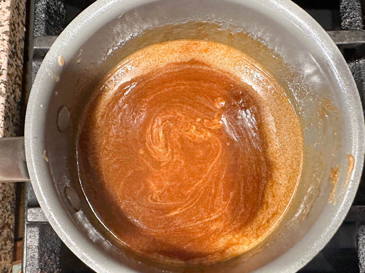 sauce pan with cookie butter mixture
