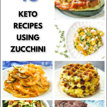 collage of keto zucchini recipes and text
