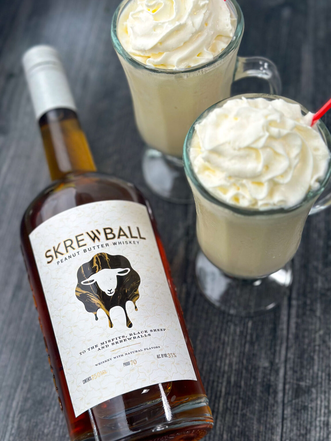 Skrewball Peanut Butter Whiskey Milkshake tasty dessert drink