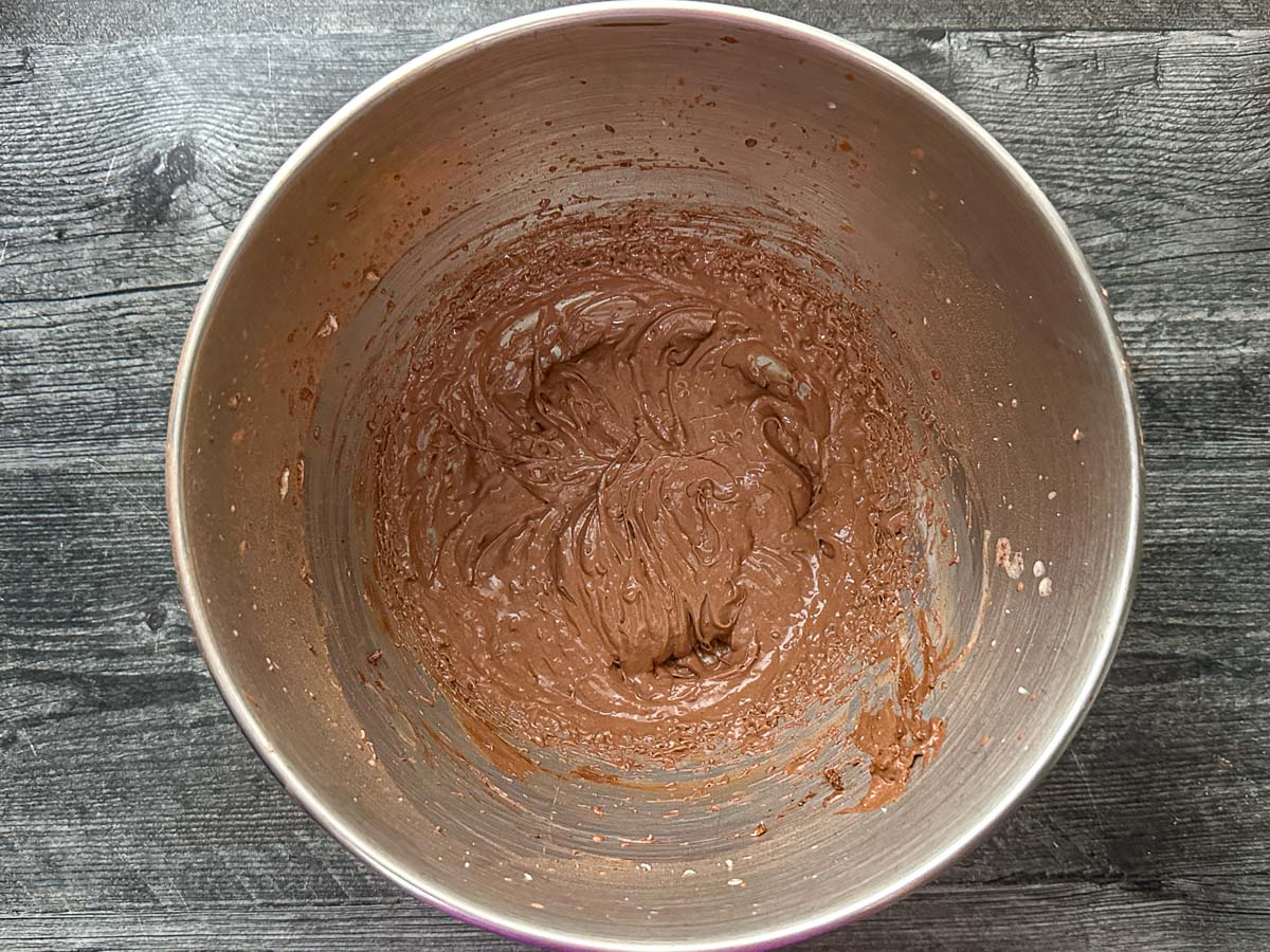 Mixing bowl with everything but the cream.