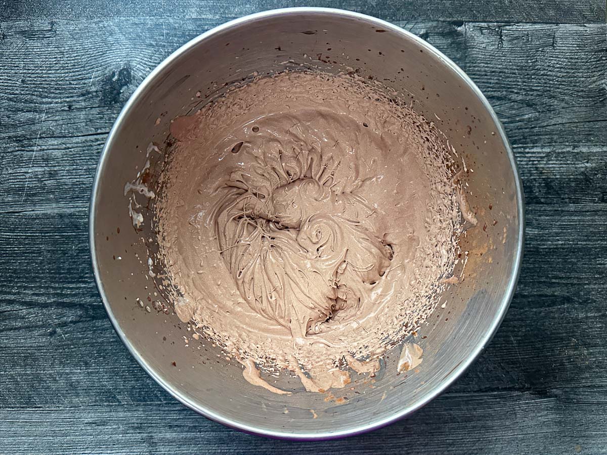 Mixing bowl with after whipping up the heavy cream.