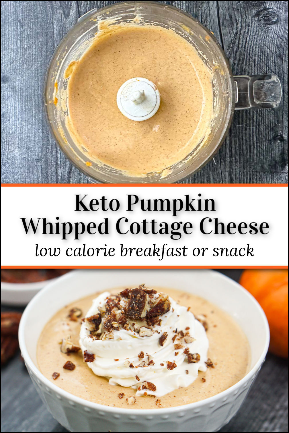 Keto Pumpkin Cottage Cheese low calorie and high protein snack!