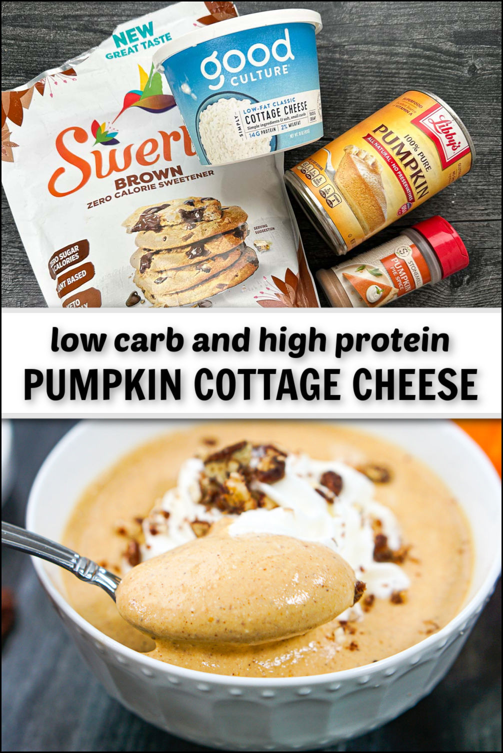 Keto Pumpkin Cottage Cheese low calorie and high protein snack!