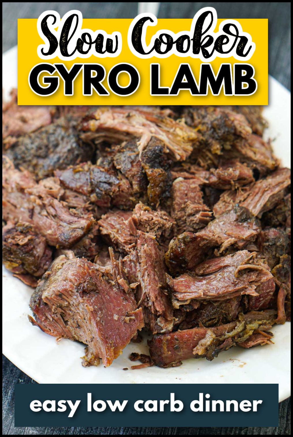 plate with slow cooker gyro lamb with text