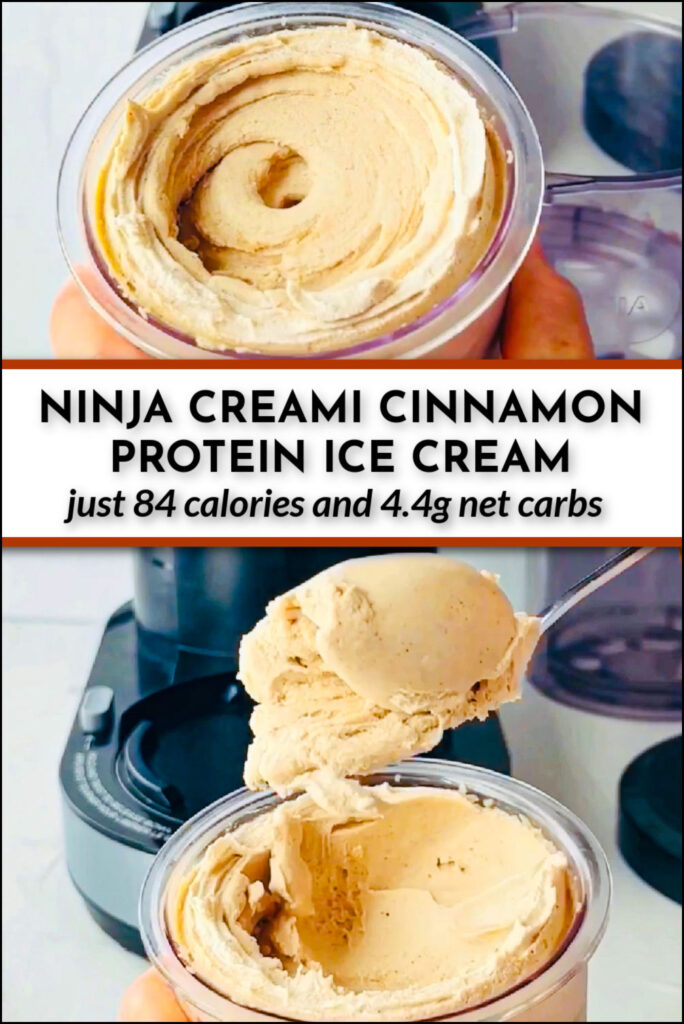 Keto Cinnamon Ice Cream Recipe in the Ninja Creami high protein