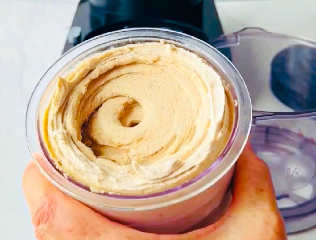 Keto Cinnamon Ice Cream Recipe in the Ninja Creami high protein
