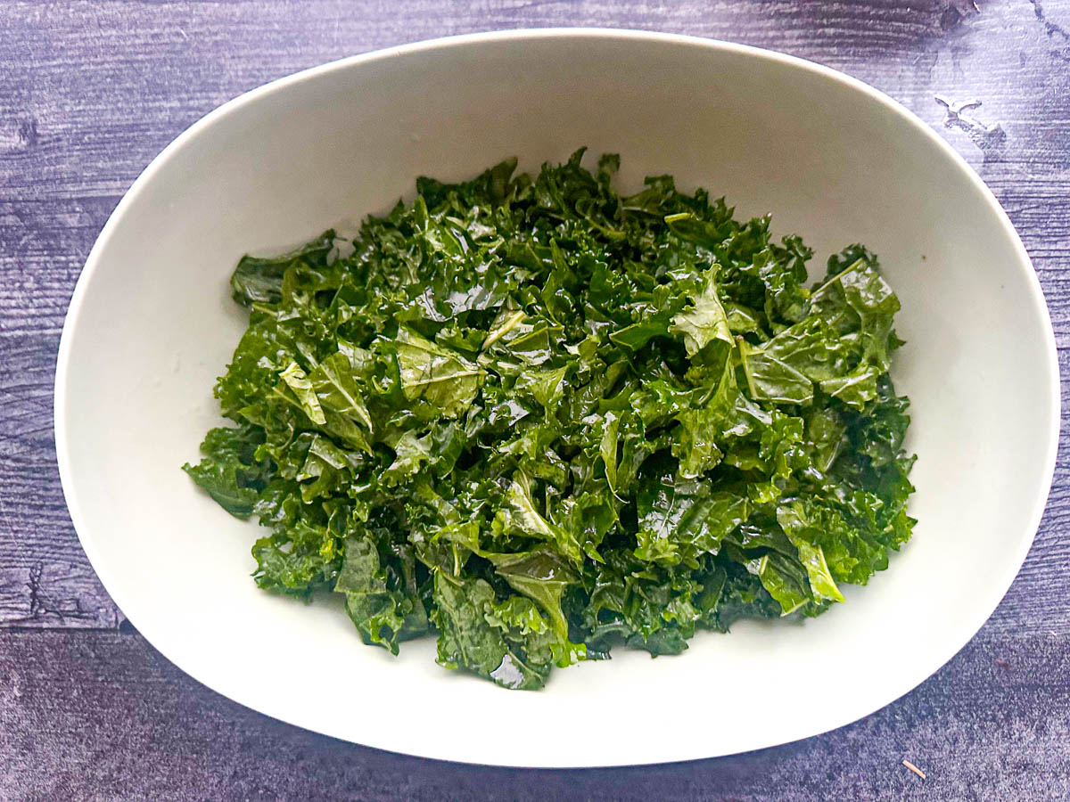 bowl of massaged kale