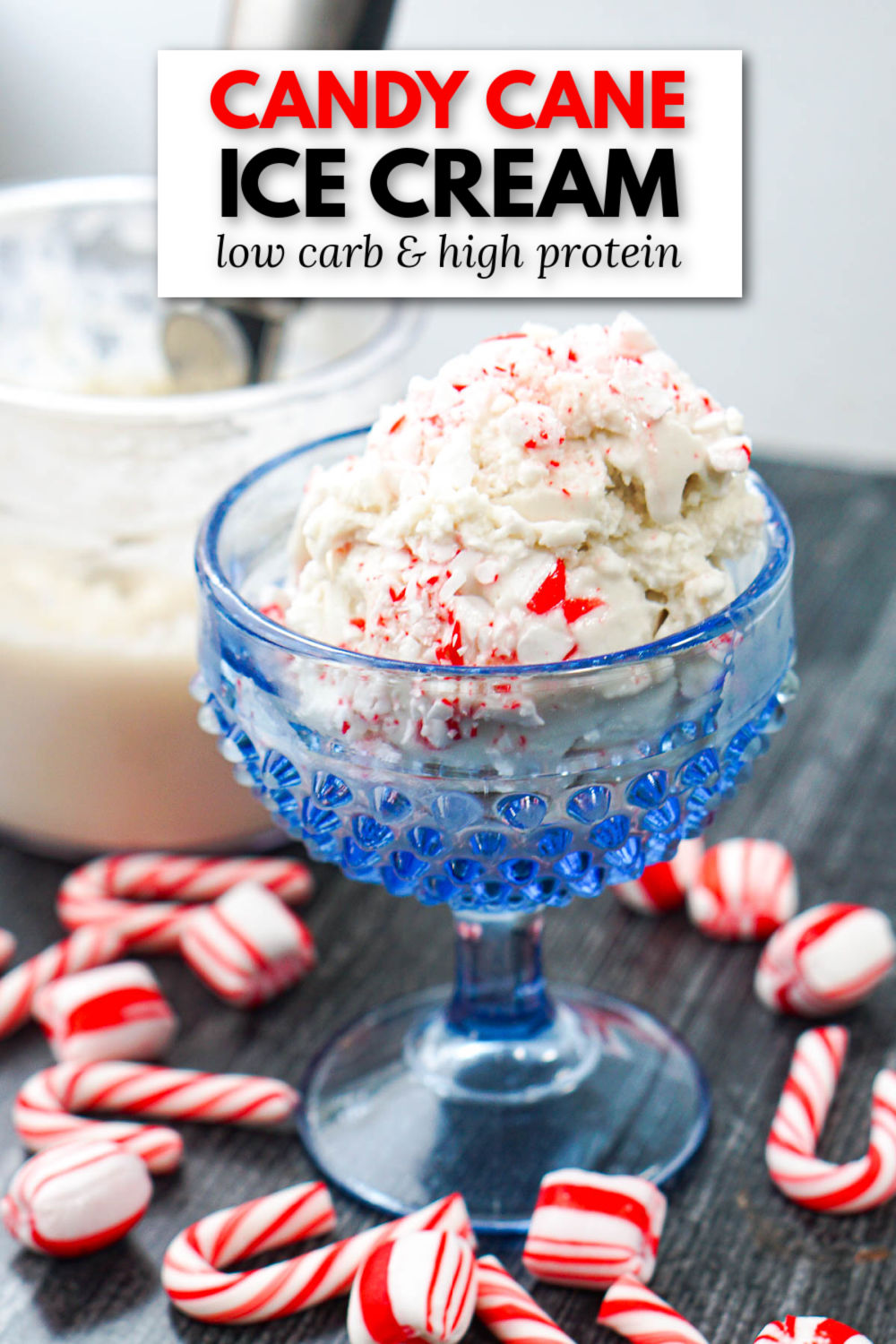 Keto Candy Cane Ice Cream Ninja Creami high protein recipe!